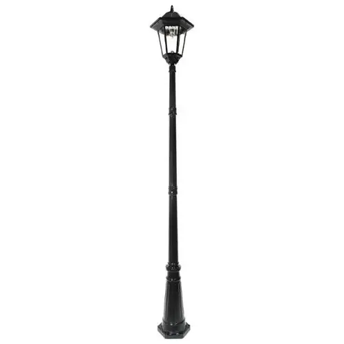 Windsor Bulb Solar Lamp Post, 96 Inch, 150 Lumens - Black Finish Windsor Bulb Solar Lamp Post, 96 Inch, 150 Lumens - Black Finish
