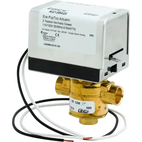 3-Way Sweat Zone Valve 110/120 Volt Normally Closed
