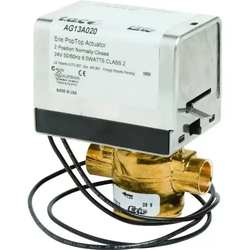 2-Way Sweat Zone Valve 1/2" Sweat Connection 120 Volt Normally Closed