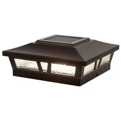 6 X 6 Inch Brown Aluminum Oxford Solar Post Cap 6 X 6 Inch Brown Aluminum Oxford Solar Post Cap