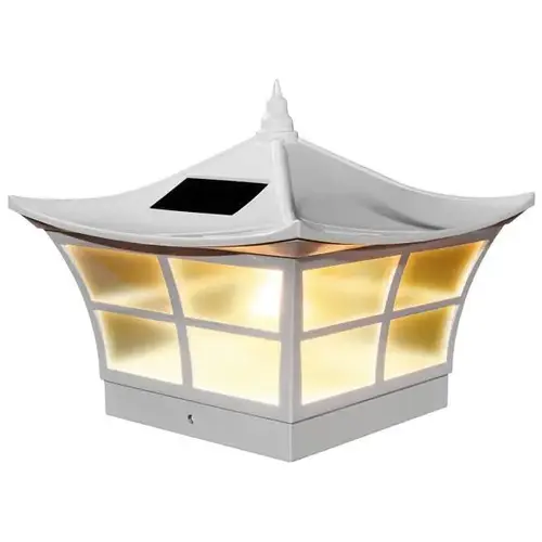 5 X 5 Inch White Pvc Ambience Solar Post Cap