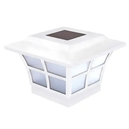 4 X 4 Inch White Pvc Prestige Solar Post Cap