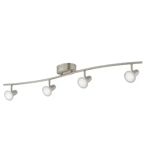 Kenmont 4 ft 4-Light Brushed Nickel Int Led Wave Fixed Track Kit