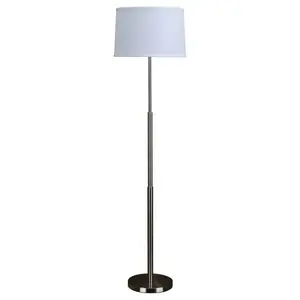 Arkansas Lighting 6173FKD-1 61" Floor Lamp Brushed Nickel With White Linen Shade