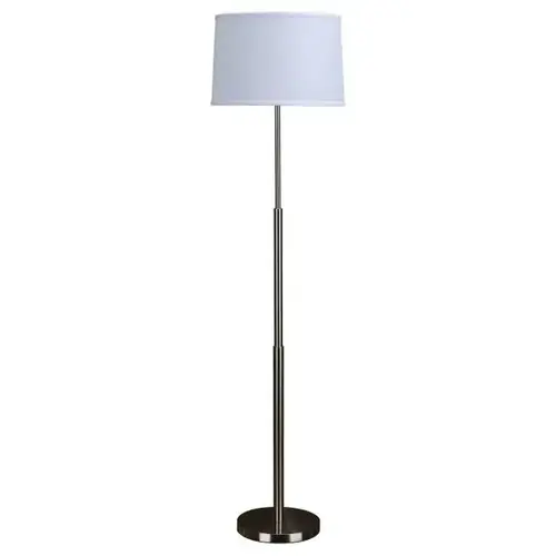 61" Floor Lamp Brushed Nickel With White Linen Shade