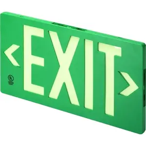 Glo Brite 7040-B Green Photo Luminescent Exit Sign