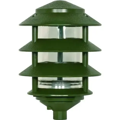 9" Pagoda Pathway Landscape Light 4-Tier 3-Louver Small Hood Gree 9" Pagoda Pathway Landscape Light 4-Tier 3-Louver Small Hood Gree