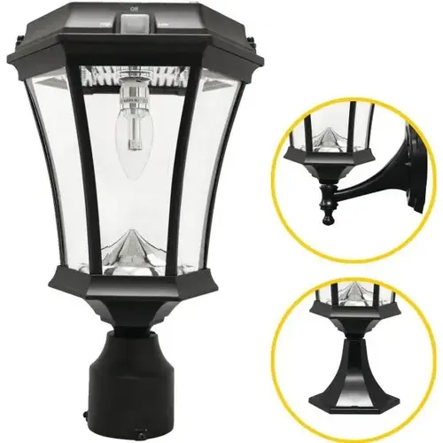 Victorian 20w Wall Mount Lighting Post Cap (Black)