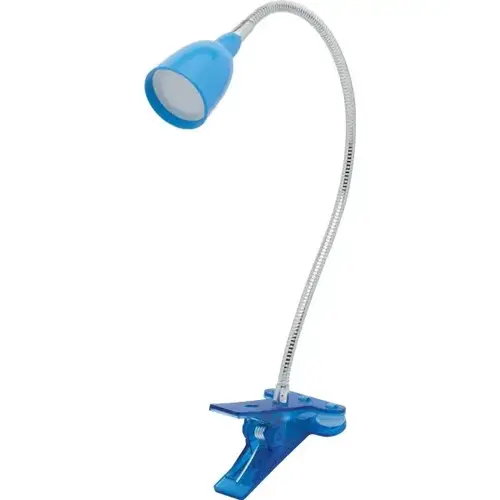 Gooseneck Clamp Led Desk Lamp, 3 Watt, Blue Finish Gooseneck Clamp Led Desk Lamp, 3 Watt, Blue Finish