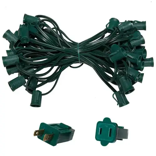 C9 E17 Light Stringer, Commercial Grade, Green, 50 ft Length C9 E17 Light Stringer, Commercial Grade, Green, 50 ft Length