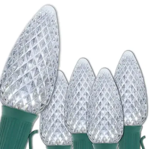 C9 Opticore LED Christmas String Lights, Cool White, 25 ft