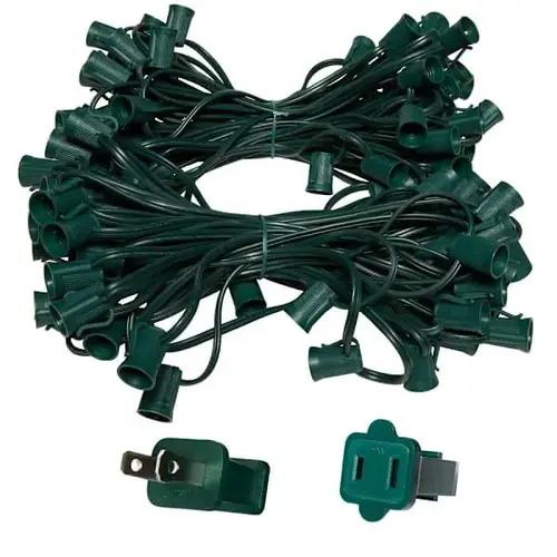 C9 E17 Light Stringer, Commercial Grade, Green, 100 ft Length C9 E17 Light Stringer, Commercial Grade, Green, 100 ft Length