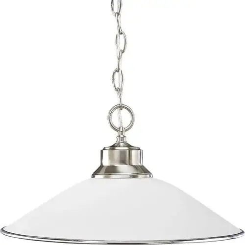 Glass Pendants 17 In. 1-Light Pendant Fixture (Brushed Nickel) Glass Pendants 17 In. 1-Light Pendant Fixture (Brushed Nickel)