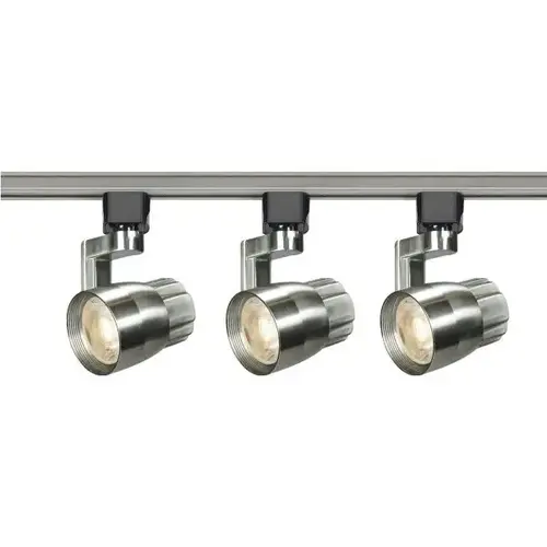 Nuvo Brushed Nickel 12w Led 36 Degree Round Track Lighting Kit, Angle Arm Nuvo Brushed Nickel 12w Led 36 Degree Round Track Lighting Kit, Angle Arm
