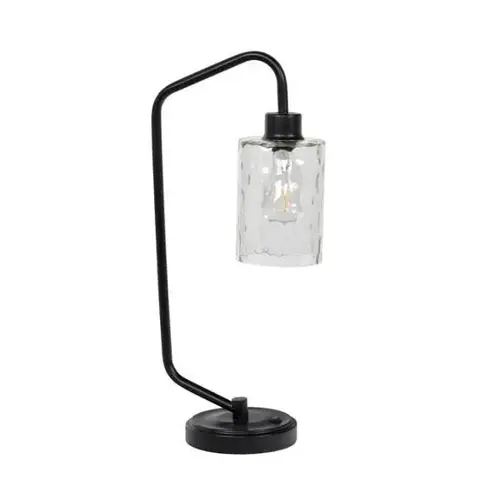 23.5 Inch Usb Equipped Desk/table Lamp With Black Finish Metal Base
