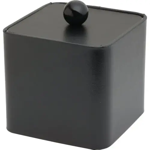 3 Quart Deluxe Leatherette Square Ice Bucket Black 3 Quart Deluxe Leatherette Square Ice Bucket Black
