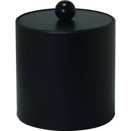 3 Quart Deluxe Leatherette Round Ice Bucket Black 3 Quart Deluxe Leatherette Round Ice Bucket Black