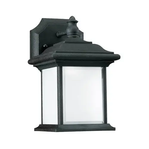 Wynfield 9.75" 1-Light Black Wall Lantern With Frosted Wynfield 9.75" 1-Light Black Wall Lantern With Frosted