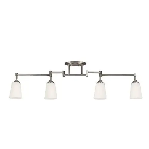 4light Brushed Nickel Track Light Kit With Satin White Glass 4light Brushed Nickel Track Light Kit With Satin White Glass