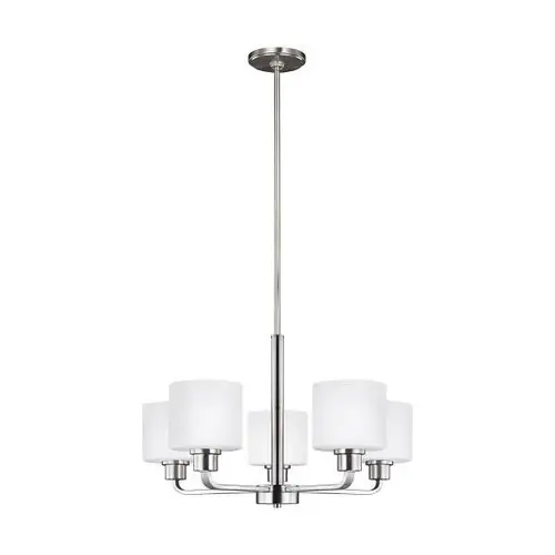 Canfield 5-Light Brushed Nickel Modern Minimalist Chandelier Canfield 5-Light Brushed Nickel Modern Minimalist Chandelier