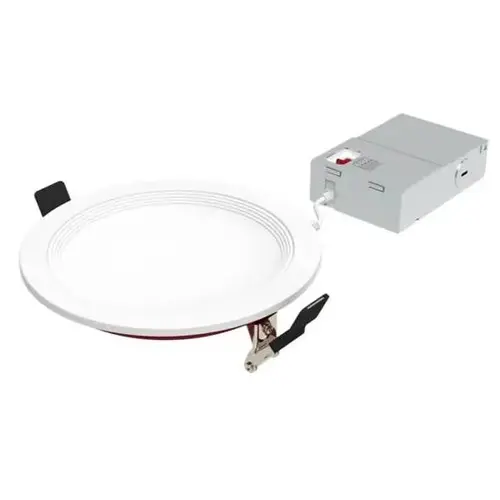 Fire Rated Slim Downlight, Baffle Trim, Select Cct, 15 Watt, 6", White