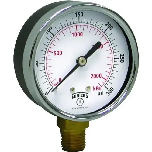 Pressure Gauge, 2-1/2" Dial, 0-60 Psi, Bottom Mount Pressure Gauge, 2-1/2" Dial, 0-60 Psi, Bottom Mount