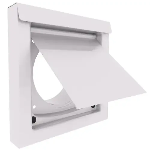 4" Flush-Mount Wall Vent, Metal - White