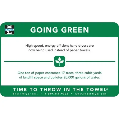 Excel Dryer "Going Green" Wall Sign