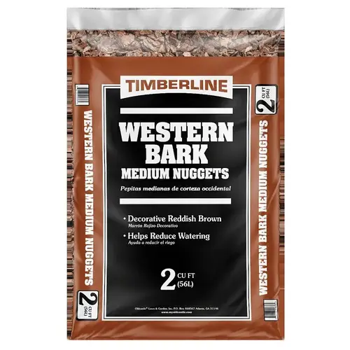 Timberline Bark Mulch, Nugget, Brown, 2 cu-ft Bag Timberline Bark Mulch, Nugget, Brown, 2 cu-ft Bag