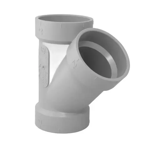 Homerite System 15 Series Wye, 2 in, Hub, PVC, Gray, SCH 40 Schedule Homerite System 15 Series Wye, 2 in, Hub, PVC, Gray, SCH 40 Schedule