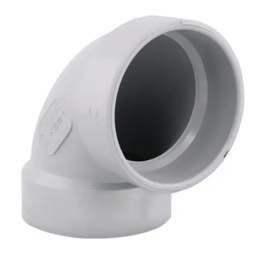 Homerite System 15 Series Short Elbow, 2 in, Hub x Hub, 90 deg Angle, PVC, Gray, SCH 40 Schedule Homerite System 15 Series Short Elbow, 2 in, Hub x Hub, 90 deg Angle, PVC, Gray, SCH 40 Schedule