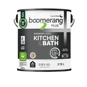 boomerang 5183-50 Boomerang Interior Paint, Moonlight White, 3.78 L, 430 sq-ft Coverage Area