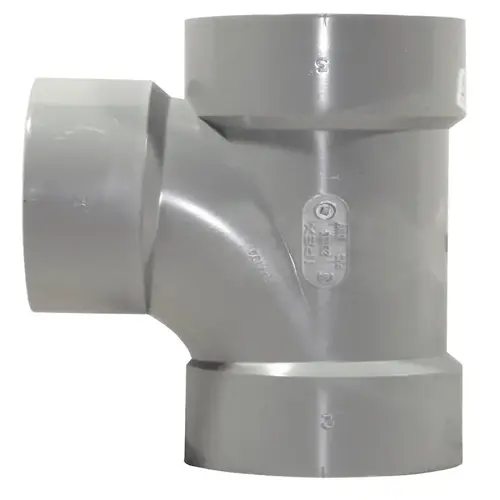 Homerite System 15 Series Sanitary Tee, 3 in, Hub, PVC, Gray, SCH 40 Schedule Homerite System 15 Series Sanitary Tee, 3 in, Hub, PVC, Gray, SCH 40 Schedule