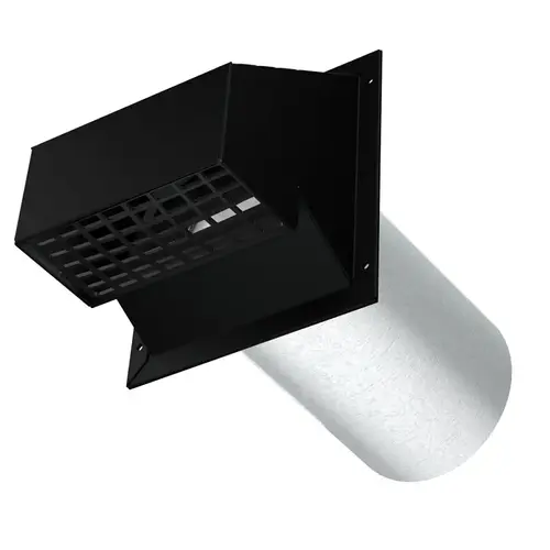 Imperial R2 Wall Exhaust/Intake Hood, 8-7/16 in W Hood, 5-5/8 in D Hood, 9-7/8 in H Hood, 6 in Duct, Black Hood Imperial R2 Wall Exhaust/Intake Hood, 8-7/16 in W Hood, 5-5/8 in D Hood, 9-7/8 in H Hood, 6 in Duct, Black Hood