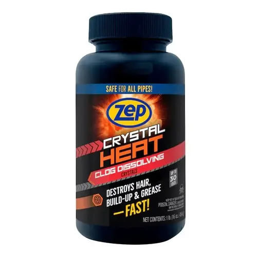 Zep Crystal Heat Drain Opener, Granule, Light Blue, 16 oz