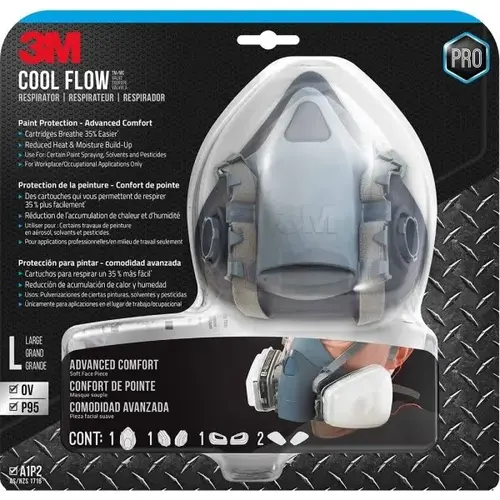 Cool Flow Professional Paint Respirator, Reusable, Large Cool Flow Professional Paint Respirator, Reusable, Large