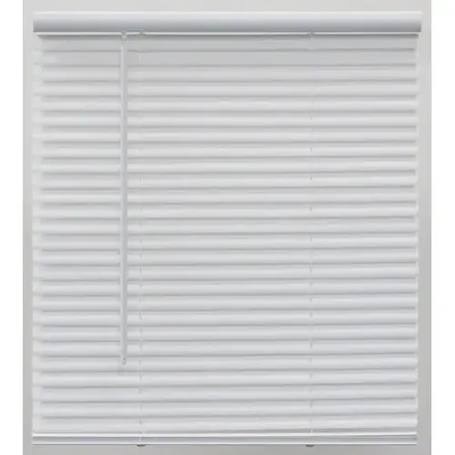 Pre-Cut 50 in. W x 64 in. L White Cordless Light Filtering Vinyl Mini Blind with 1 in. Slats
