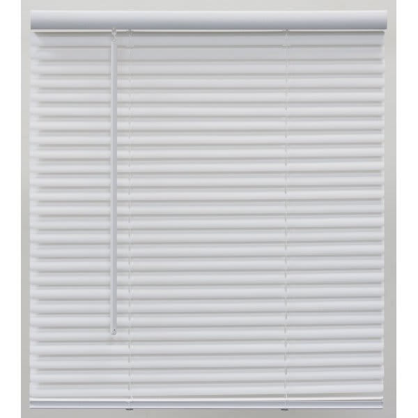 Nien Made 10793478592920 Pre-Cut 26 in. W x 64 in. L White Cordless Light Filtering Vinyl Mini Blind with 1 in. Slats