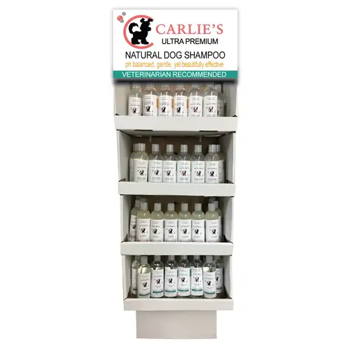 Carlies Ultra Permium Pet Shampoo Display Rack 60 pieces