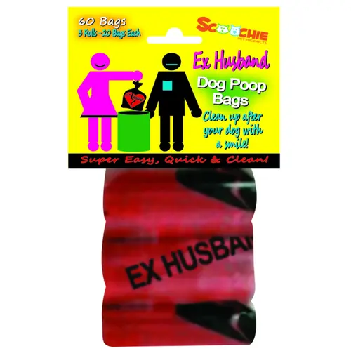 Scoochie EX HUSBAND 3 Pack Poop Bags In Bag and Header