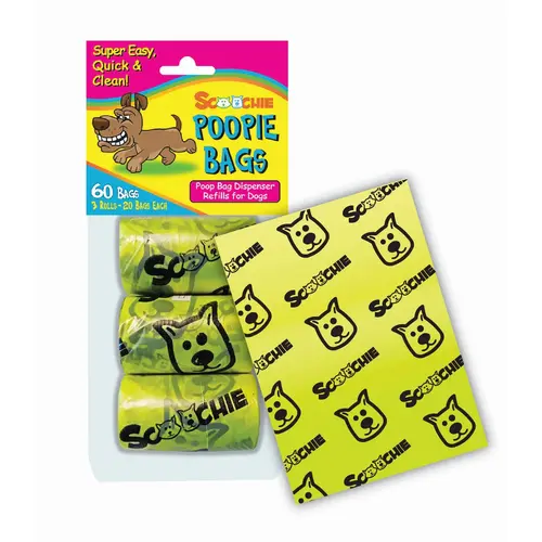 Scoochie Poop 3 Pack Poop Bags In Bag and Header