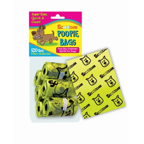 Scoochie Poop 6 Pack Poop Bags In Bag and Header Scoochie Poop 6 Pack Poop Bags In Bag and Header