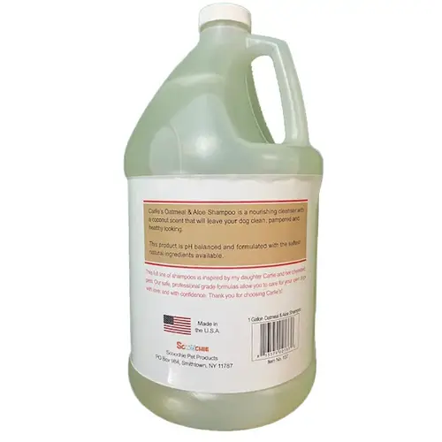 Carlies Ultra Premium Oatmeal & Aloe Shampoo, Coconut Scent For Dogs Gallon Groomer Bottle Carlies Ultra Premium Oatmeal & Aloe Shampoo, Coconut Scent For Dogs Gallon Groomer Bottle