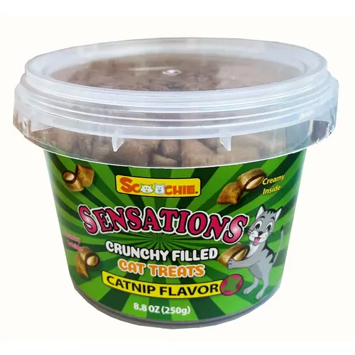 Scoochie Sensations Catnip Filled Cat Treats 8.8 Ounce Tub