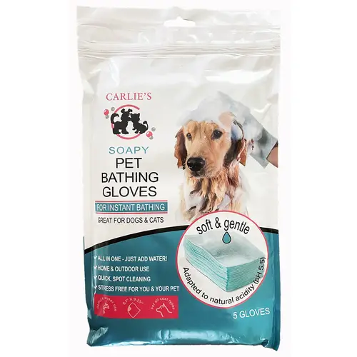 Carlies Pet Bathing Soapy Glove 5 Pack