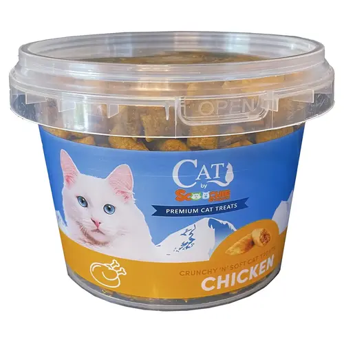 Cat by Scoochie Chicken Filled Cat Treats 8.8 Ounce Tub