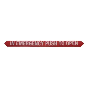 ASSA ABLOY 19-24-001 Decal Push To Open Long Red Finish 1-3/4" Height, 16-1/2" Width