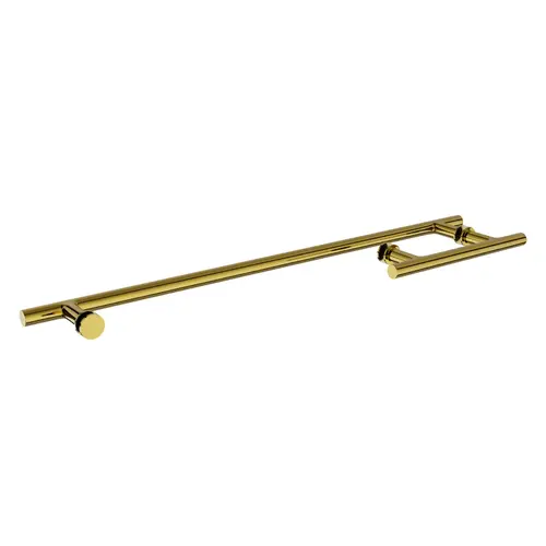 Pull Handle And Towel Bar Combination Set 5/16" to 1/2" Glass Thickness Polished Brass Finish