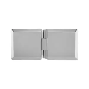 Brixwell C-PGTGA-SC Adjustable Beveled Glass To Glass Mount Clip 3/8" and 1/2" Glass Thickness Satin Chrome Finish