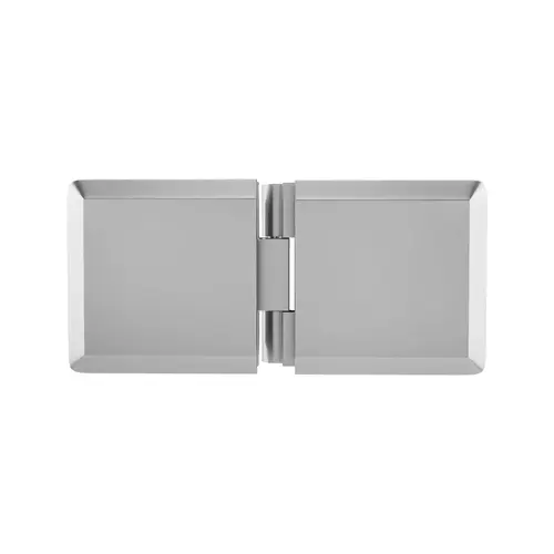 Adjustable Beveled Glass To Glass Mount Clip 3/8" and 1/2" Glass Thickness Satin Chrome Finish